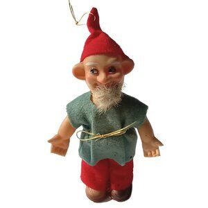 Vintage Elf Gnome Dwarf Christmas Ornament, READ